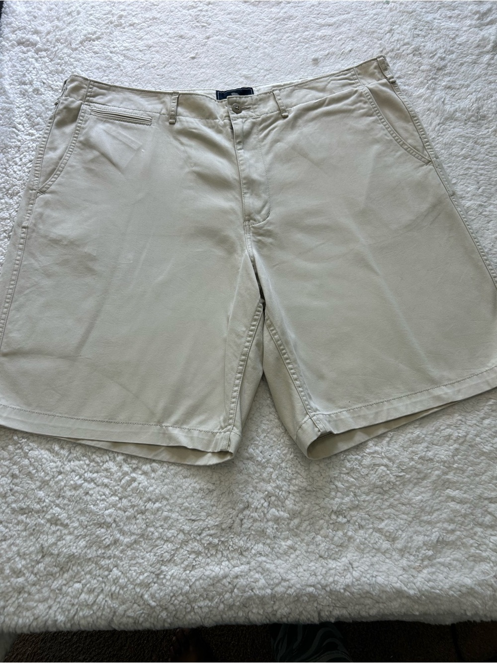 American Living Light Beige Flat-Front Chino Shorts